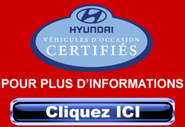 Véhicules d'occasion certifiés Hyundai